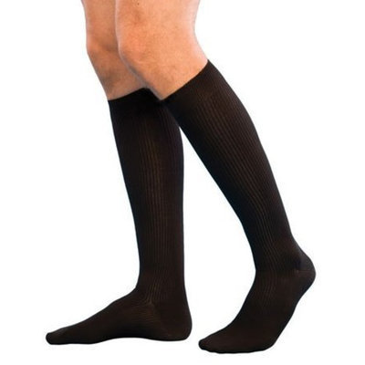 Sigvaris Casual Cotton 15-20mmHg Closed Toe Men's Knee High Sock Size: B (9-11), Color: Khaki 30