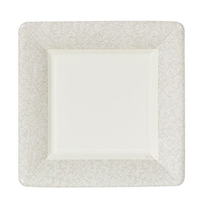 King Zak Ind Lillian Tablesettings 23275 Cream Texture 7 in. Square Plate - 576 Per Case