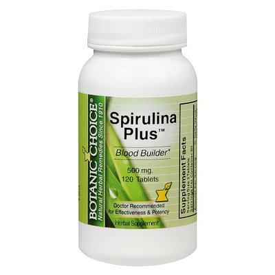 Botanic Choice Spirulina Plus 500 mg Herbal Supplement Tablets