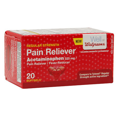 Walgreens Regular Strength Pain Reliever 325 mg Softgels, 20 ea