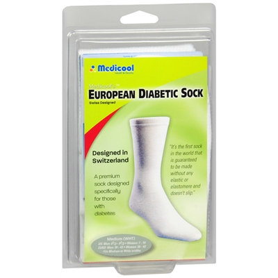 MEDICOOL SOX-W-MED Medium Euro Comfort Socks - White