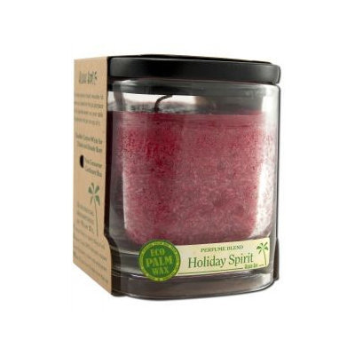 Eco Palm Square Jar, Holiday Spirit Red 8 oz by Aloha Bay