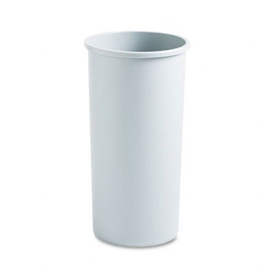 Rubbermaid Commercial Untouchable Waste Container, Round, Plastic, 22 gal, Gray
