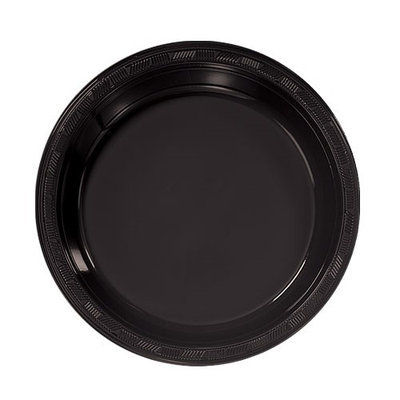 Hanna K Signature Hanna K. Signature 81070 7 in. Black Plastic Plate - 600 Per Case