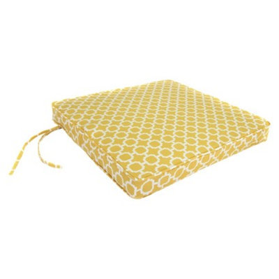 Jordan Outdoor Seat Cushion - Yellow/White Geometric 19