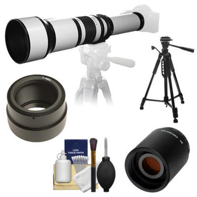 Samyang 650-1300mm f/8-16 Telephoto Lens (White) with 2x Teleconverter (=650-2600mm) + 58