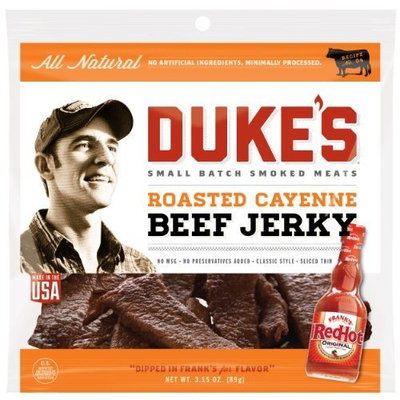 DUKE'S Frank's RedHot Original Beef Jerky, 3.15-Ounce Bags (Pack of 4)
