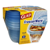 Glad FreezerWare Small Containers & Lids - 4 CT