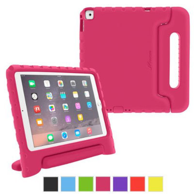 iPad Air 2 Case - roocase KidArmor Kid Proof EVA Series iPad Air 2 2014 Shock Resistant Convertible Handle with Kickstand Kids Friendly Cover Case for Apple iPad Air 2 (2014), Magenta