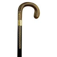 Harvy Ladies Small Crook Cane Black Maple Shaft, Horn Handle -Affordable Gift! Item #HAR-9130831