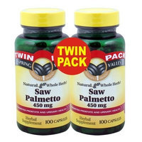 Spring Valley Whole Herb Saw Palmetto 900mg 200ct ONE Twin Pack (Two Bottles of 100ct Each)