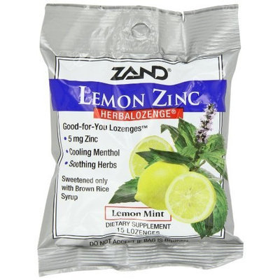 ZAND Herbalozenge Lozenges, Lemon Zinc, Natural Lemon Flavor , 12- 15 lozenge bags (180 Lozenges)