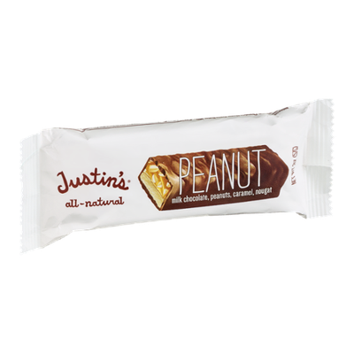 Justin's Peanut Milk Chocolate, Peanuts, Caramel, Nougat Bar