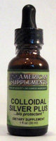 Colloidal Silver Plus No Chinese Ingredients American Supplements 1 fl oz Liquid