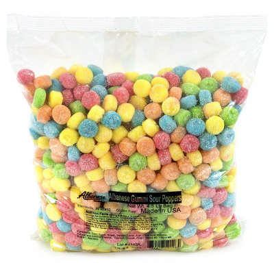 Albanese Confectionery Gummy Poppers, Assorted Sour Flavors, 4.5-Lb Bag