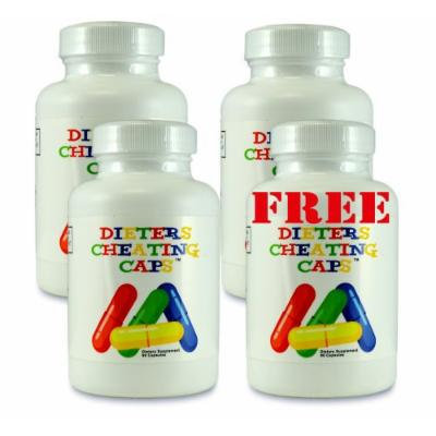 Dieters Cheating Caps 3 Pack and 1 Free Dieters Cheating Caps - Carb Fat Blocker - Weight Loss Diet Pill