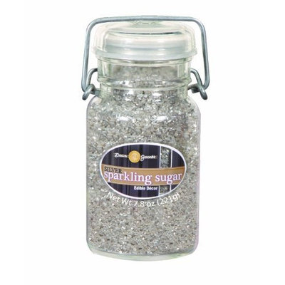 Dean Jacob's Dean Jacobs Silver Sparkling Sugar-Glass Jar with Wire, 7.8-Ounce (Pack of 3)