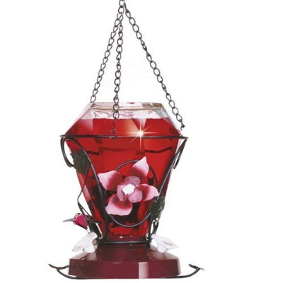 Perky-pet Birdscapes 702 Blossom Edition 24-Ounce Glass Hummingbird Feeder