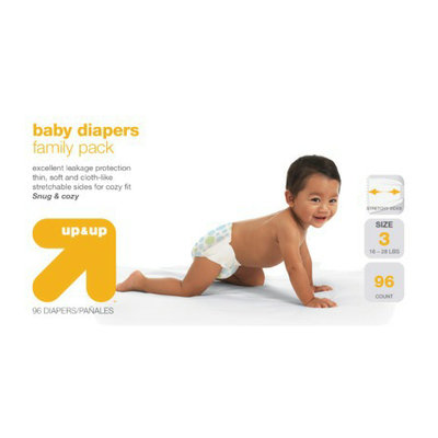 up & up Baby Diapers Value Box - Size 3 (96 Count)