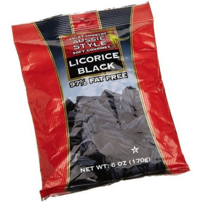 Lucky Country Licorice, Black, 6-Ounce Bags (Pack of 12)