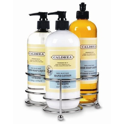 Caldrea Cloverleaf Sinkset, Stainless, Basil Blue Sage, 3 Piece Set