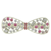 RIVIERA, A STYLEMARK CO Women's Riviera Bow Barrette with Stones - Pink