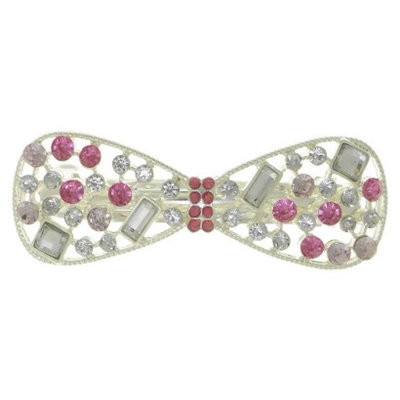 RIVIERA, A STYLEMARK CO Women's Riviera Bow Barrette with Stones - Pink