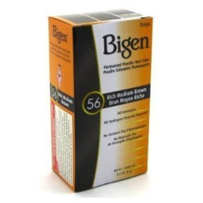 Bigen #56 Rich Medium Brown Permanent Powder Hair Color 6 gram Bottle
