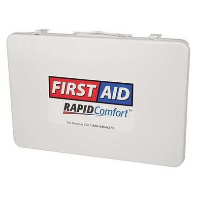 RAPID COMFORT 3JME6 First Aid Kit, Unitized, White,21Pcs,50Ppl