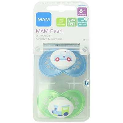 MAM 2 Pack Pearl Silicone Pacifier, 6 Months, Colors May Vary