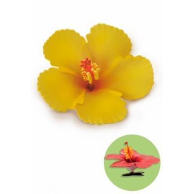 Hawaiian Hair Clip Foam Flower Hibiscus Yellow