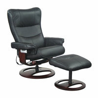 New Spec Inc Topcliner 60V Leather Ergonomic Recliner and Ottoman