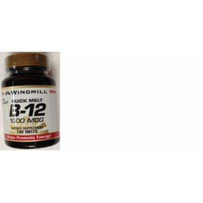 Windmill B-12 1000 Mcg Tabs 100 ct. *New Quick-melt* (Pack of 2)
