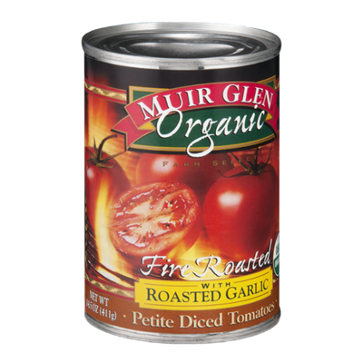 Muir Glen Organic Petite Diced Tomatoes Fire Roasted with Roasted Garlic