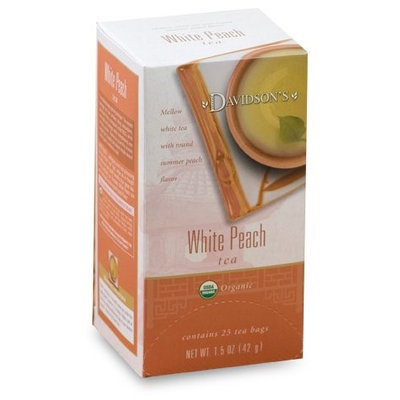 Davidson's Tea Davidson Organic Tea 2548 White Peach Tea Box of 25 Tea Bags