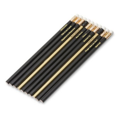 Wit & Delight Wood Pencils 10ct - Black and Gold