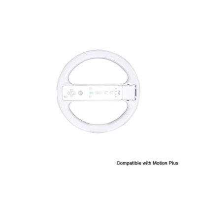 Steering Wheel (Compatible with Motion Plus) for Nintendo Wii - White