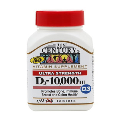 21st Century Ultra Strength D3-10,000 IU, 110 tabs
