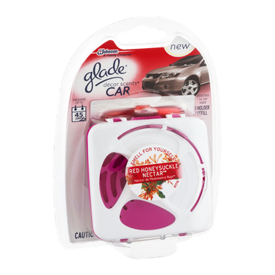 Glade Decor Secrets Car Fragrance Gel Holder and Refill Red Honeysuckle Nectar