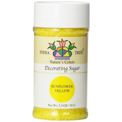 India Tree Sunflower Yellow Decorating Sugar, 3.3 oz (Pack of 3)