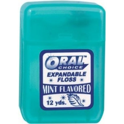 Oral Choice Expandable Mint Flavored Dental Floss, 12 pcs