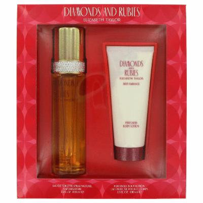 Diamonds & Rubies for Women by Elizabeth Taylor, Gift Set - 3.3 oz Eau De Toilette Spray + 3.3 oz Body Lotion