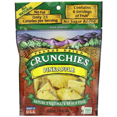 Crunchies Freeze-Dried Fruit Snack, Pineapple, 1.5-Ounce Pouches (Pack of 6)