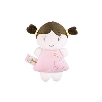Dandelion Pink Organic Baby Rattle Doll Toy - Brunette