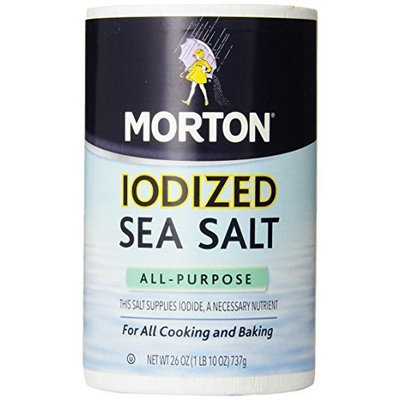Morton All-Purpose Iodized Sea Salt, 26 Ounce (Pack of 12)