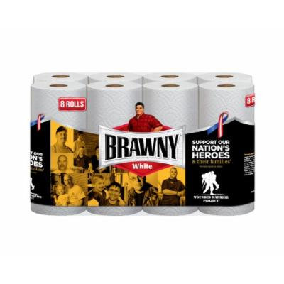 Brawny Paper Towels, White, 8 Giant Rolls