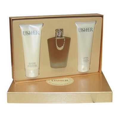 Usher By Usher For Women. Gift Set ( Eau De Parfum Spray 3.4 Oz + Moisture Body Lotion 6.7 Oz + Lather Body Wash 6.7 Oz).