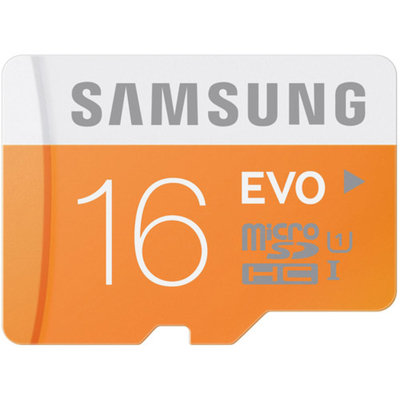 Samsung 16GB EVO Class 10 microSD Card with Adapter