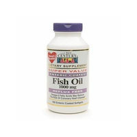 21st Century Enteric Coated Fish Oil 1000mg, Reflux Free 180 Softgels
