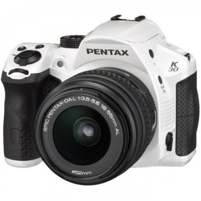 Pentax K30 Digital Camera with 18-55mm AL Lens Kit (White)